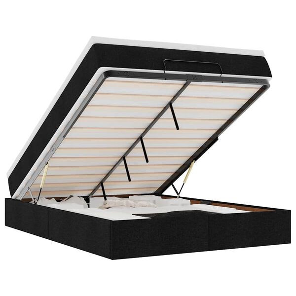 vidaXL Ottom&aacute;n &aacute;gykeret matraccal fekete 140x190cm sz&ouml;vet