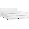 vidaXL fehér műbőr rugós ágy matraccal 180 x 200 cm