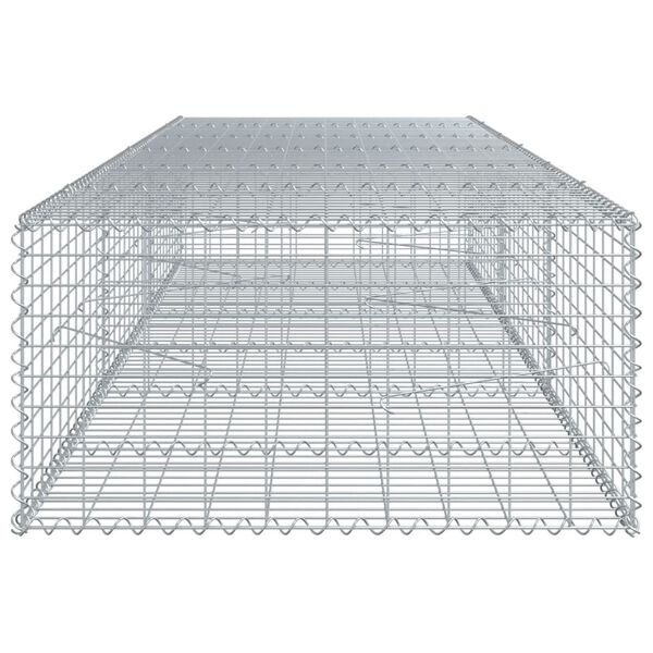 vidaXL horganyzott vas gabion kos&aacute;r fed&eacute;llel 300 x 100 x 50 cm
