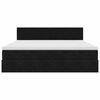 vidaXL Ottomán ágykeret matraccal fekete 160x200cm bársony