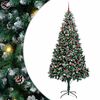 vidaXL Mű kar&aacute;csonyfa 300 LED-del Z&ouml;ld 210 cm PVC &eacute;s Ac&eacute;l &eacute;s Műanyag