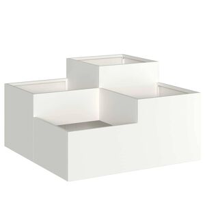 vidaXL Kerti cser&eacute;p Feh&eacute;r 80 x 80 x 48 cm Ac&eacute;l