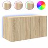 vidaXL sonoma t&ouml;lgy sz&iacute;nű fali TV-szekr&eacute;ny LED-ekkel 80x35x41 cm