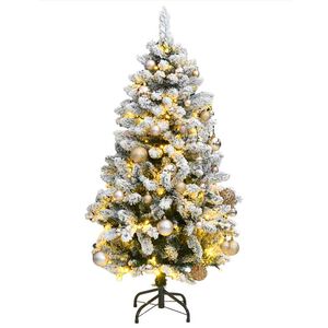 vidaXL csukl&oacute;p&aacute;ntos műkar&aacute;csonyfa 150 LED-del &eacute;s g&ouml;mb&ouml;kkel 120 cm