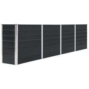 vidaXL antracitsz&uuml;rke horganyzott ac&eacute;l kerti magas&aacute;gy&aacute;s 320x40x77 cm