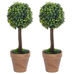 vidaXL 2 db z&ouml;ld g&ouml;mbalak&uacute; cserepes műpuszp&aacute;ng 33 cm