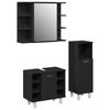 vidaXL F&uuml;rdőszoba b&uacute;tor szett 3 pcs Fekete 30 x 30 x 99,5 cm Faanyag