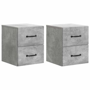 vidaXL Fali &eacute;jjeli szekr&eacute;ny 2 pcs Betonsz&uuml;rke 34,5 x 33 x 40 cm