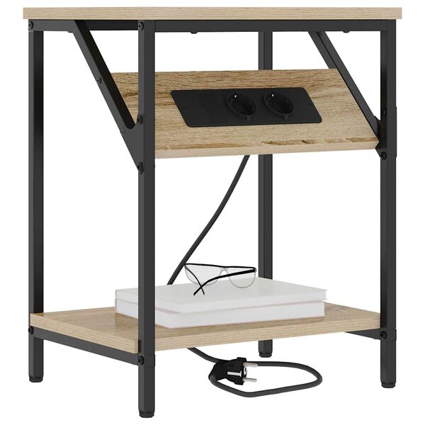 vidaXL &Eacute;jjeliszekr&eacute;ny 2 pcs Sonoma t&ouml;lgy 38 x 30 x 48 cm Faanyag