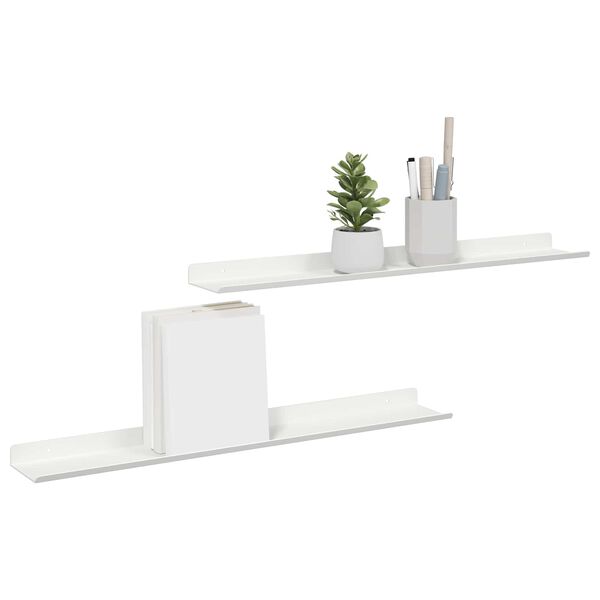 vidaXL Lebegő polc Falra szerelhető 2 pcs Feh&eacute;r 60 x 9 x 2,5 cm Ac&eacute;l