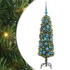 vidaXL Mű kar&aacute;csonyfa 150 LED-del Z&ouml;ld 120 cm PVC, ac&eacute;l &eacute;s műanyag