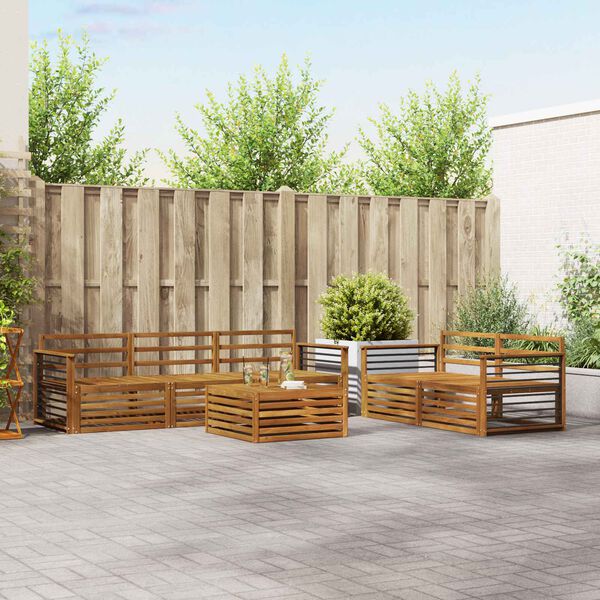 vidaXL K&uuml;lt&eacute;ri kanap&eacute; szett 6 pcs Term&eacute;szetes