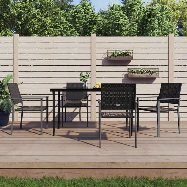 vidaXL 4 db fekete polyrattan kerti sz&eacute;k p&aacute;rn&aacute;val 54x62,5x89 cm
