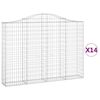 vidaXL 14 db íves horganyzott vas gabion kosár 200x30x140/160 cm