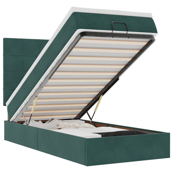 vidaXL Ottom&aacute;n &aacute;gykeret matracokkal s&ouml;t&eacute;tz&ouml;ld 90x200cm b&aacute;rsony