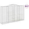 vidaXL 17 db &iacute;ves horganyzott vas gabion kos&aacute;r 300x50x180/200 cm