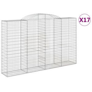 vidaXL 17 db &iacute;ves horganyzott vas gabion kos&aacute;r 300x50x180/200 cm