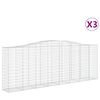 vidaXL 3 db &iacute;ves horganyzott vas gabion kos&aacute;r 400x50x140/160 cm