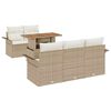vidaXL Kerti Kanap&eacute; Szett 6 db Beige &eacute;s kr&eacute;m 100 x 55 x 73 cm
