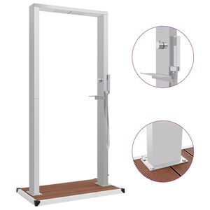 vidaXL k&uuml;lt&eacute;ri WPC &eacute;s rozsdamentes ac&eacute;l zuhany &eacute;s zuhanyt&aacute;lca