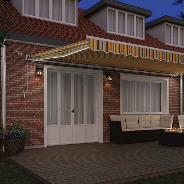 vidaXL Beh&uacute;zhat&oacute; napellenző Soksz&iacute;nű 600 &times; 300 cm Poli&eacute;szter &eacute;s f&eacute;m