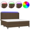 vidaXL barna sz&ouml;vet rug&oacute;s &eacute;s LED-es &aacute;gy matraccal 200x200 cm