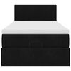 vidaXL Ottomán ágykeret matraccal Fekete 100x200cm bársony