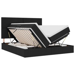 vidaXL LED t&aacute;rol&oacute;s &aacute;gy matraccal Fekete 180 x 200 cm Sz&ouml;vet