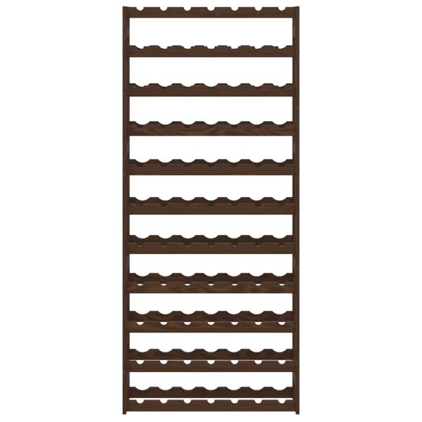 vidaXL barna tömör fenyőfa bortartó 77 palackhoz