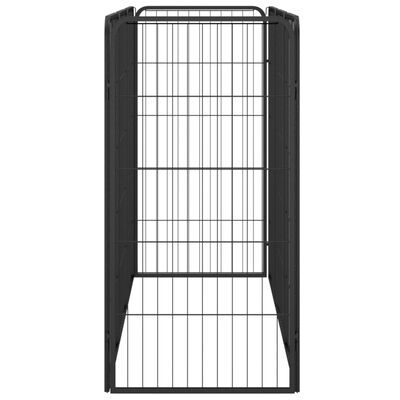 vidaXL 8-paneles fekete porszórt acél kutyakennel 50 x 100 cm