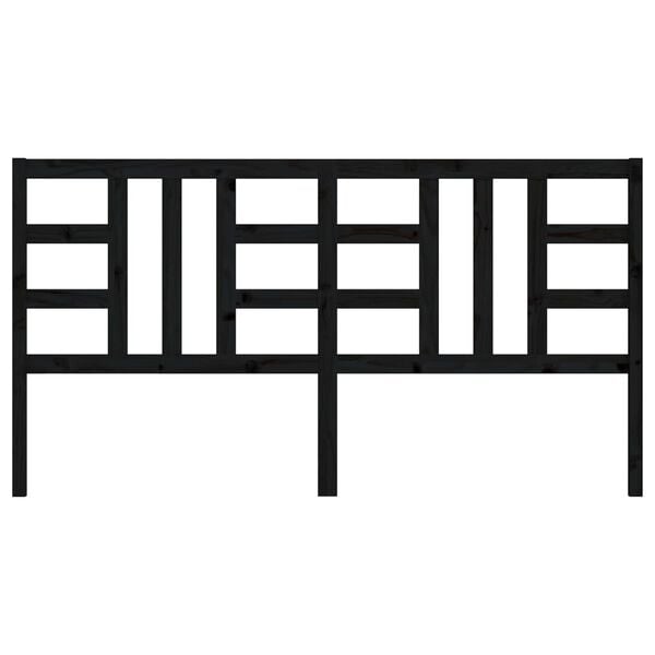 vidaXL fekete t&ouml;m&ouml;r fenyőfa &aacute;gyfejt&aacute;mla 206 x 4 x 100 cm