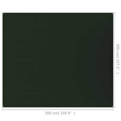 vidaXL sötétzöld HDPE sátorszőnyeg 400 x 500 cm