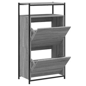 vidaXL sz&uuml;rke sonoma sz&iacute;nű szerelt fa cipőszekr&eacute;ny 60x34x112 cm