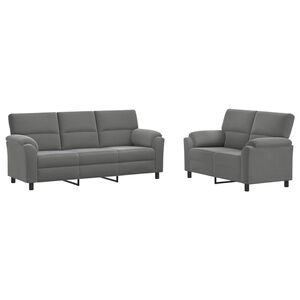 vidaXL Kanap&eacute; Szett 2 pcs S&ouml;t&eacute;tsz&uuml;rke B&aacute;rsony
