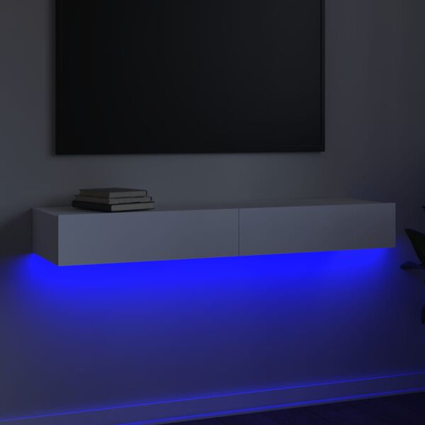 vidaXL feh&eacute;r TV-szekr&eacute;ny LED-vil&aacute;g&iacute;t&aacute;ssal 120 x 35 x 15,5 cm