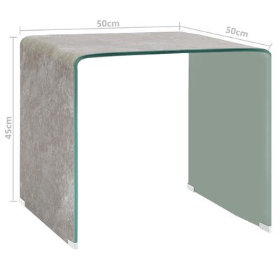 vidaXL barna márvány hatású edzett üveg dohányzóasztal 50 x 50 x 45 cm