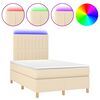 vidaXL kr&eacute;msz&iacute;nű sz&ouml;vet rug&oacute;s &eacute;s LED-es &aacute;gy matraccal 120 x 200 cm