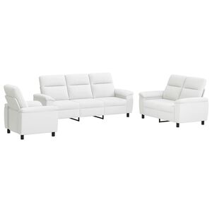 vidaXL Kanap&eacute; Szett 3 pcs Feh&eacute;r Sz&ouml;vet