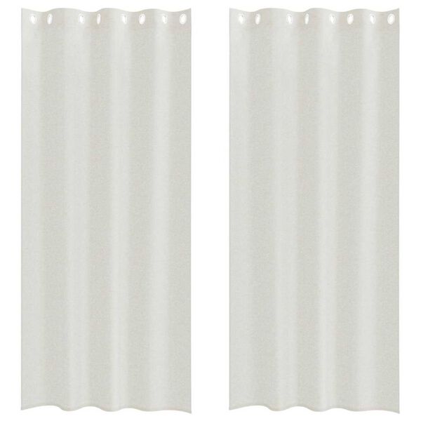 vidaXL Voile Függöny függönyökkel 2 pcs Krém 260 x 140 cm Poliészter