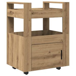 vidaXL Konyhai kocsi k&eacute;zműves t&ouml;lgy 60 x 45 x 80 cm Szerelt Fa