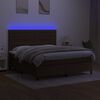 vidaXL barna sz&ouml;vet rug&oacute;s &eacute;s LED-es &aacute;gy matraccal 180 x 200 cm