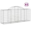 vidaXL 5 db &iacute;ves horganyzott vas gabion kos&aacute;r 200x50x80/100 cm