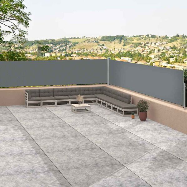 vidaXL antracitszürke behúzható oldalsó napellenző 117 x 1200 cm