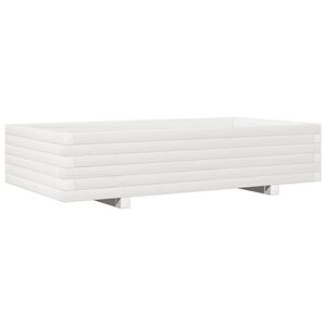 vidaXL feh&eacute;r t&ouml;m&ouml;r fenyőfa kerti vir&aacute;gl&aacute;da 110 x 60 x 26,5 cm