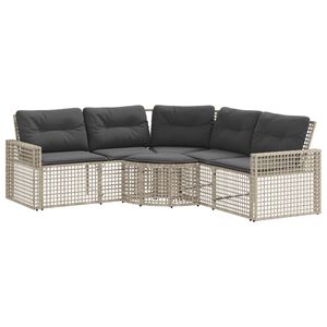 vidaXL L-alak&uacute; sz&uuml;rke polyrattan kerti kanap&eacute; p&aacute;rn&aacute;kkal &eacute;s l&aacute;btart&oacute;val