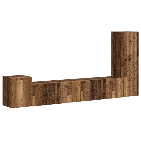 vidaXL TV szekr&eacute;ny garnit&uacute;ra Falra szerelhető 3 pcs &Ouml;reg fa Faanyag