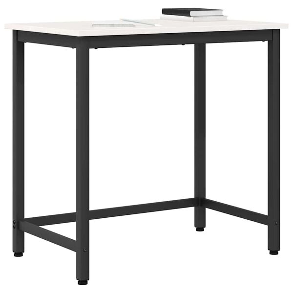 vidaXL asztal Feh&eacute;r 80 x 50 x 77 cm Műszaki fa &eacute;s ac&eacute;l