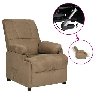 vidaXL tópszínű művelúr elektromos dönthető fotel