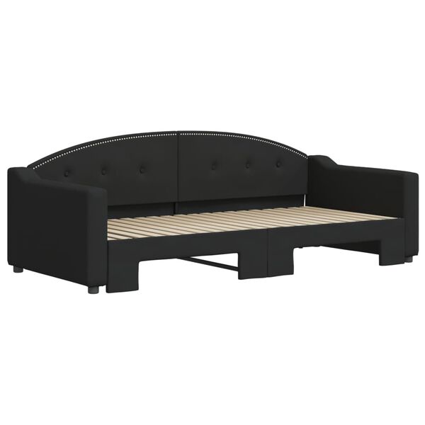 vidaXL fekete kih&uacute;zhat&oacute; sz&ouml;vet heverő 90 x 190 cm