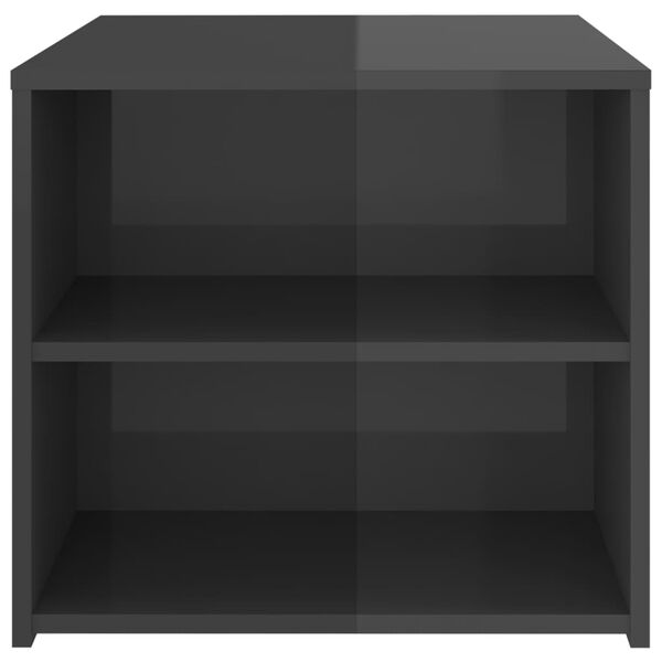 vidaXL magasfényű szürke szerelt fa kisasztal 50 x 50 x 45 cm